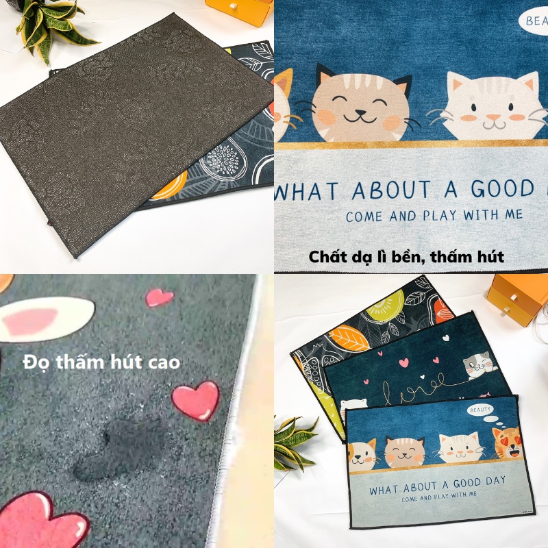 Thảm chùi chân nhà bếp chống trượt có độ thấm hút cao, thảm lót sàn bếp cao cấp