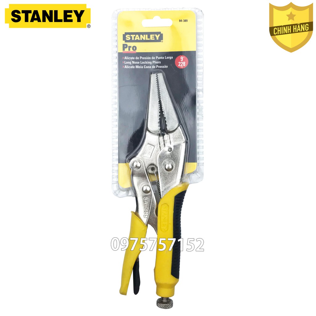 Kìm chết mỏ nhọn cao cấp Stanley 228mm, thép siêu cứng Cr-Mo chịu lực mạnh, tay cầm bọc nhựa cao su nguyên khối