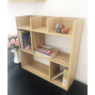 Kệ sách để bàn LUNA vân gỗ side L