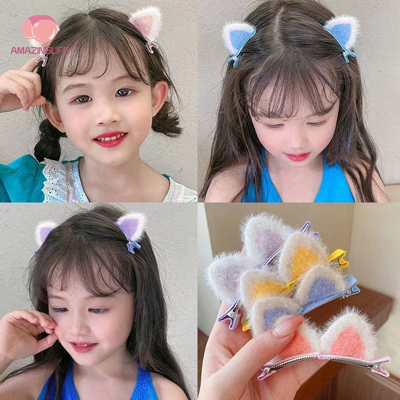 Set 2 Kẹp Tóc Tai Mèo Dễ Thương Thời Trang Nữ