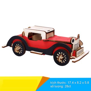 Mô hình xe ô tô gỗ 3D tự lắp ráp