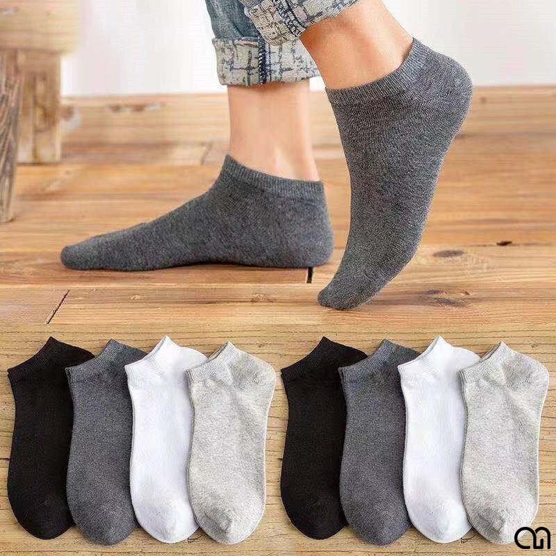 Tất Vớ Cổ Ngắn Nam Thời Trang 3 Màu Cổ Điển Trắng Đen Xám Cơ Bản Unisex Style Hàn Quốc