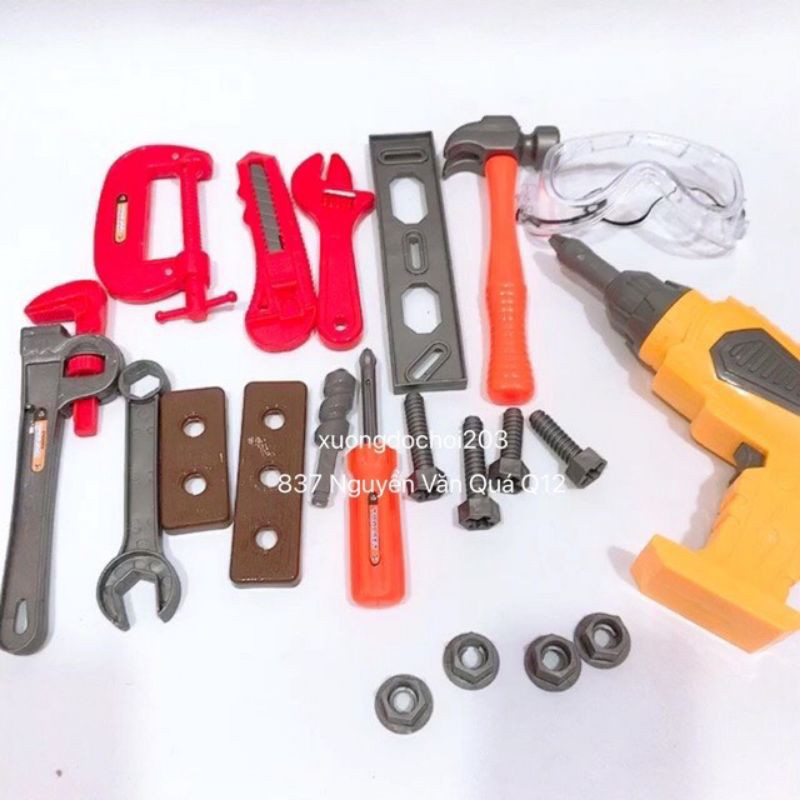 Hộp đồ chơi kĩ sư cho bé có máy khoan pin y hình cho bé đồ chơi cho bé trẻ em đồ chơi cho bé, trẻ em