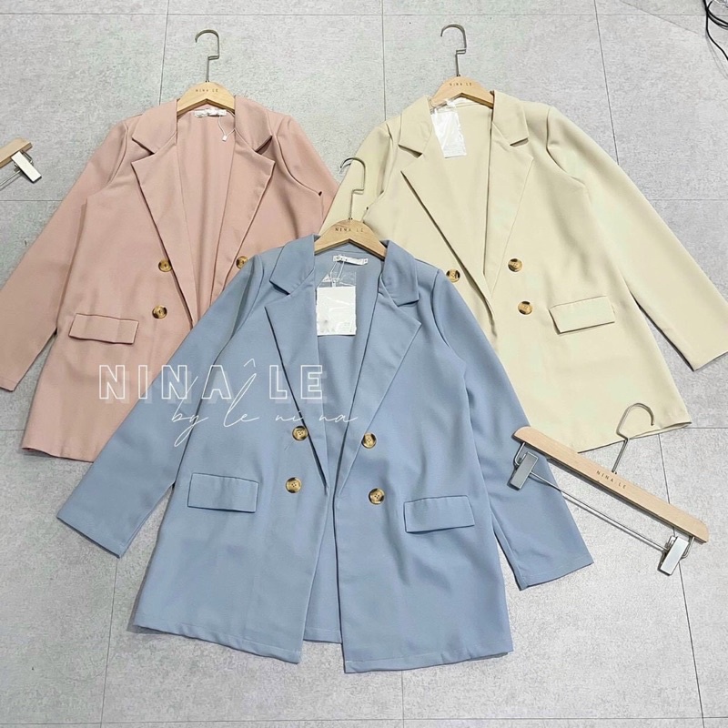 Áo vest blazer cúc loang