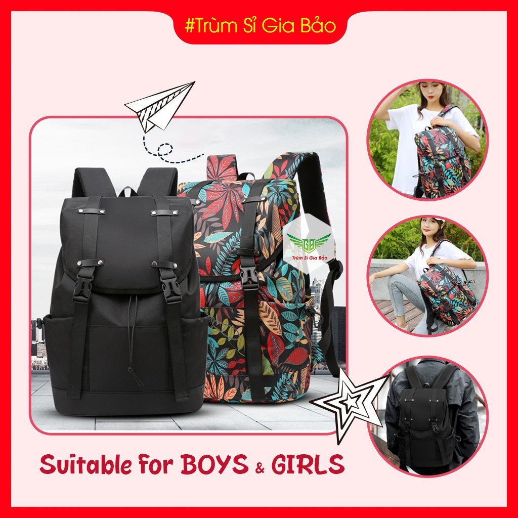 Cặp đi học nam nữ ulzzang chống nước basic , túi xách balo đựng laptop cao cấp unisex cho học sinh cấp 2 -3, sinh viên