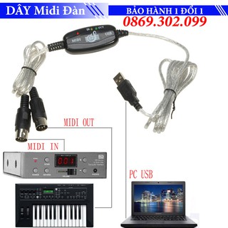 Dây Cáp Midi Sang USB Cho Organ - Thiết Bị Chuyển Đổi Âm Thanh Cho Nhạc Cụ Midi Kết Nối Với Máy Tính