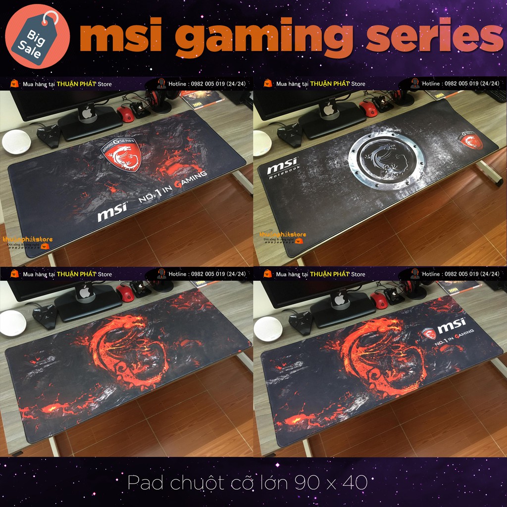 LÓT CHUỘT CỠ LỚN 90x40 - PAD MSI GAMING SERIES