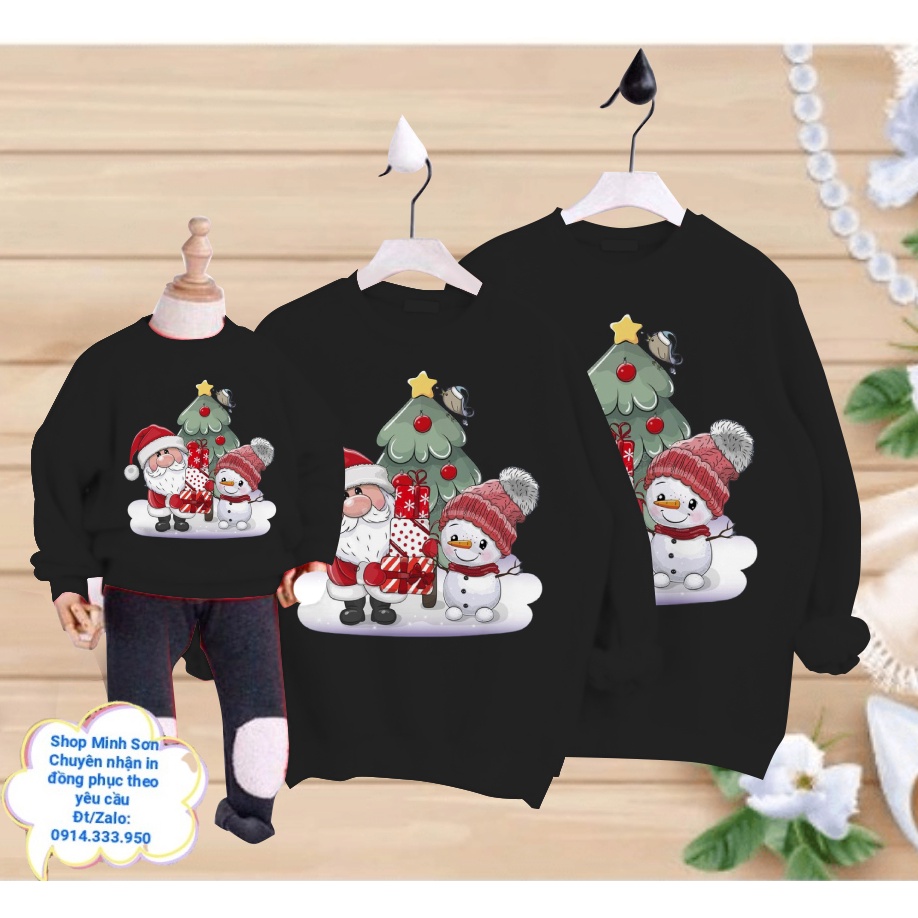 🎅☃️🎅ÁO NỈ SWEATER ÔNG GIÀ NOEL VÀ NGƯỜI TUYẾT, ÁO NỈ GIA ĐÌNH LOẠI 1 ĐỦ MÀU ĐỦ SIZE