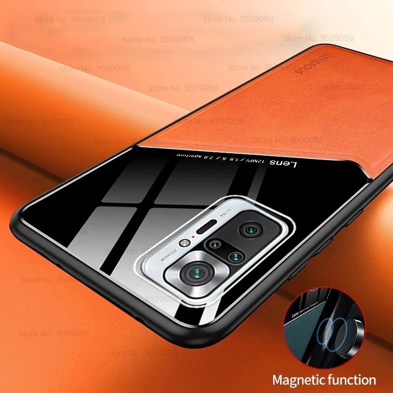 Ốp Điện Thoại Da Viền Silicon Dẻo Siêu Mỏng Từ Tính Sang Trọng Cho Redmi Note 10 5G Redmi Note 10 Pro