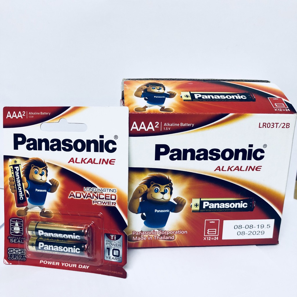 Chính hãng pin đũa kiềm AAA Alkaline Panasonic 1 vỉ 2 viên(LR03T/2B)