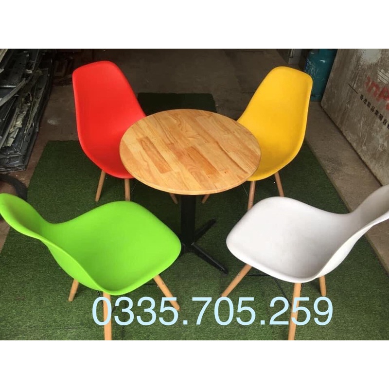 Ghế Làm Việc EAMES Chân Gỗ SỒI Dành Cho Phòng ĂN,Phòng KHÁCH,Cafe,Văn Phòng,Học tập