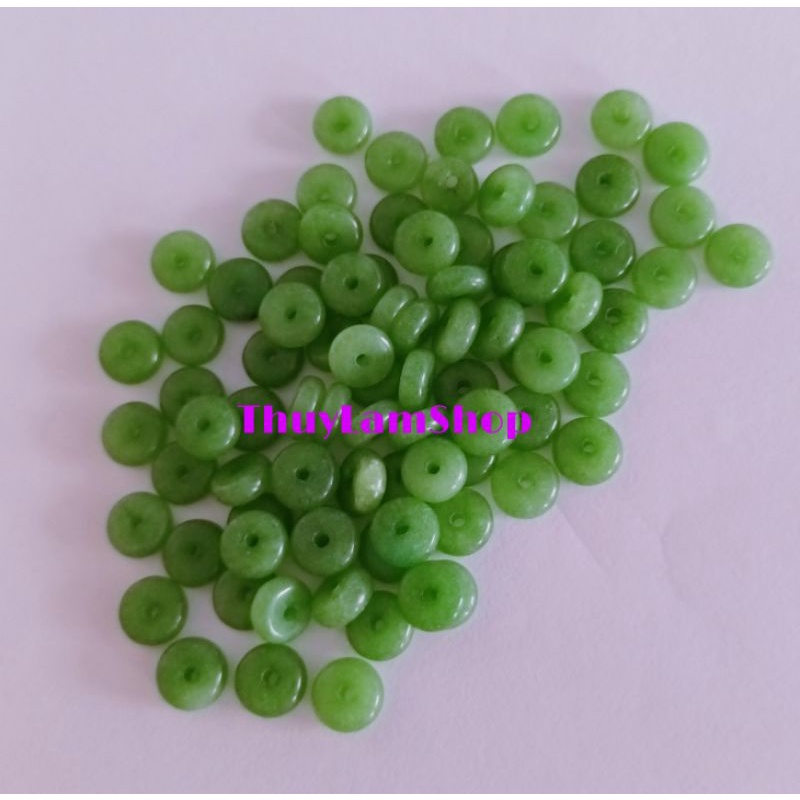 hạt đá dẹt làm bộ chặn vòng làm handmade, xỏ DIY, sưu tầm bán 1 set 6 hạt