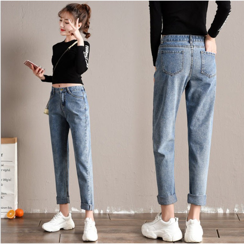 Q6003 - Quần baggy jean lưng cao nữ hàng nhập