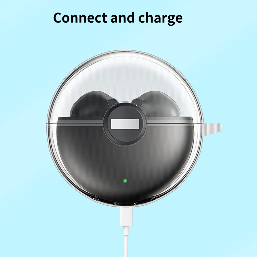 Vỏ bảo vệ hộp sạc tai nghe LENOVO LP80 trong suốt tương thích bluetooth chống rơi kèm móc