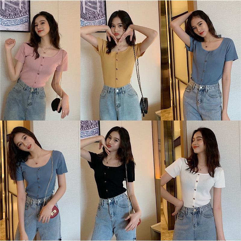 Áo thun nữ ngắn tay thời trang vintage