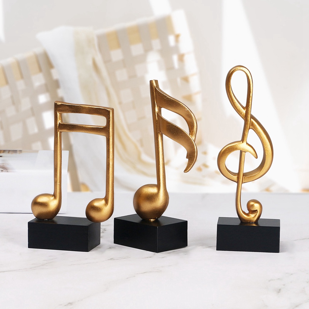 Set 3 bức tượng nốt nhạc LOVIVER trang trí độc đáo đa năng