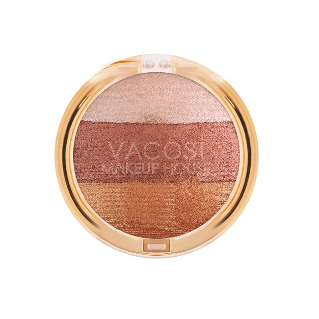 PHẤN MÀU MẮT 3 MÀU ( 02 PEACHIE)  VACOSI -TRIO EYESHADOW