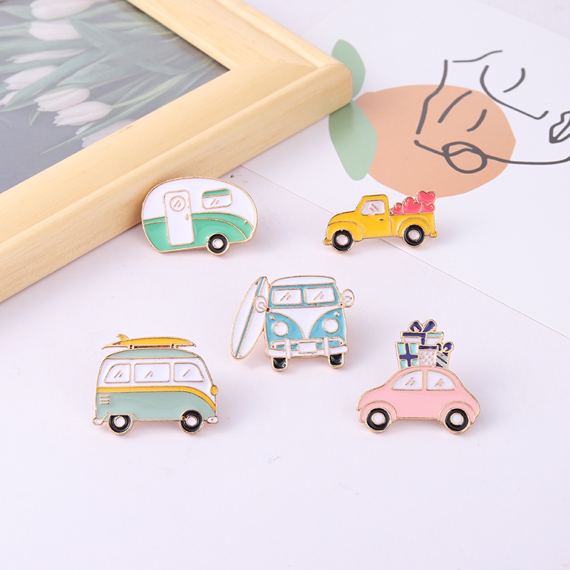 Ghim cài áo QIHE JEWELRY trang trí hình xe bus hoạt hình đáng yêu dành cho trẻ em