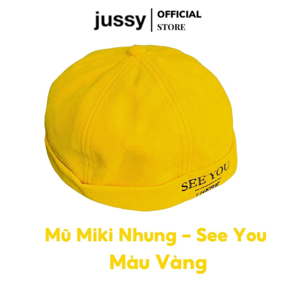 Mũ Miki Hat See You Jussy Fashion Chất Vải Nhung Mịn Kiểu Mũ Nồi Thủy Thủ Có Khóa Da Tăng Giảm Sành Điệu