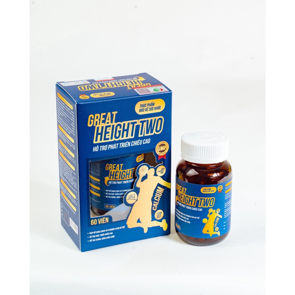 Viên uống hỗ trợ tăng chiều cao cho trẻ GREAT HEIGHT TWO - Hộp 60 Viên