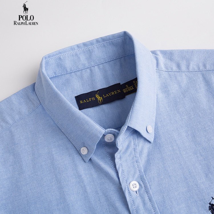 Áo Sơ Mi Cotton Oxford Ngắn Tay Màu Trơn Mẫu Mới Chính Hãng Ralph Lauren Cho Nam