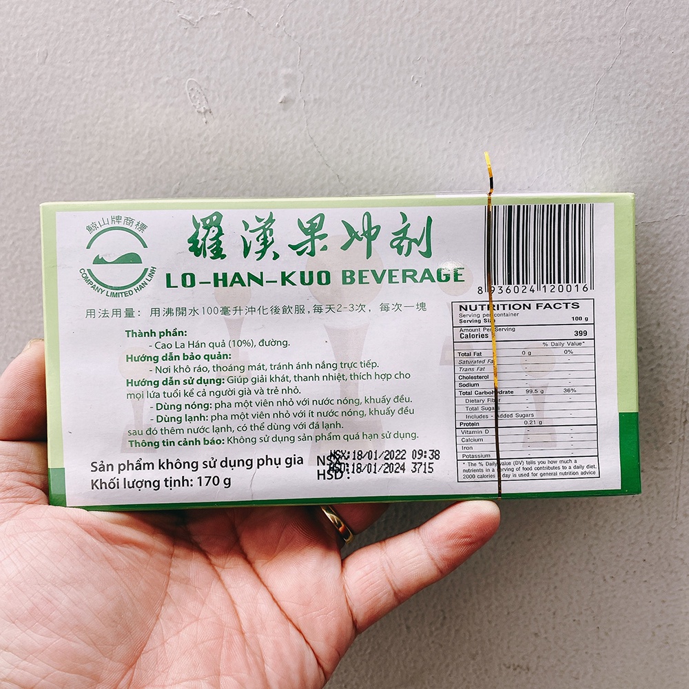 Combo 3 hộp  LA HÁN QUẢ HÒA TAN uống liền Cty Hán Linh Cúp Vàng.