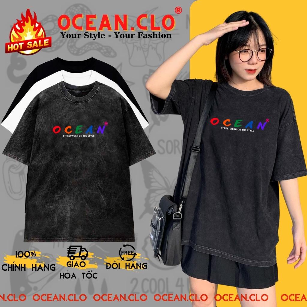 Áo thun tay lỡ unisex local brand OCEAN Color - Áo phông nam nữ Ullzang tay lỡ 100% Cotton 3 size M,L,XL - OCEAN.CLO