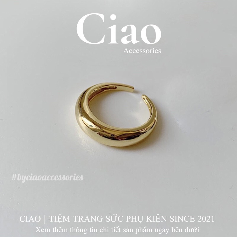 [HOẢ TỐC 1H] Nhẫn mạ bạc S925 thiết kế bản trơn mã 26 phong cách trendy cá tính Ciao accessories