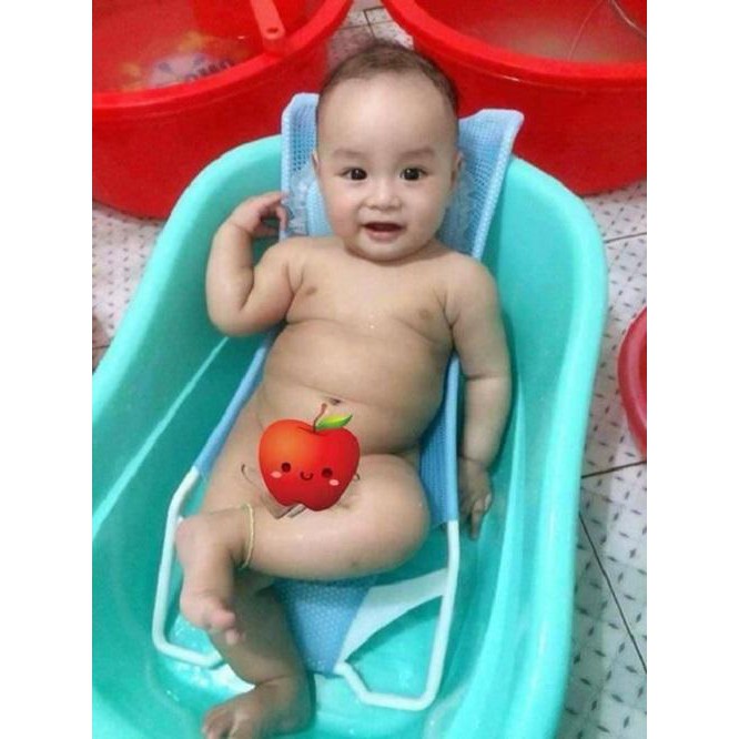 Ghế tắm lưới lót chậu cho bé kèm gối