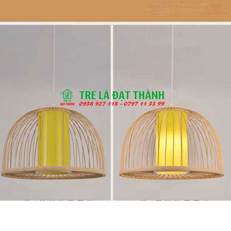 Đèn thả trần, trang trí bằng mây tre, đèn tum