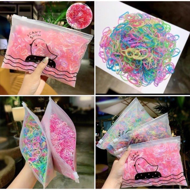 Túi chun buộc tóc nhiều màu sắc siêu cute dễ thương , co giãn tốt, không gây đau cho bé,thiết kế túi zip tiện lợi