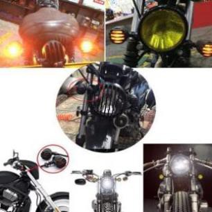 Combo Đèn pha lưới 16cm cùng đèn hậu lưới và 4 xi nhan lưới cho xe máy độ Cafe racer tracker Win GN125