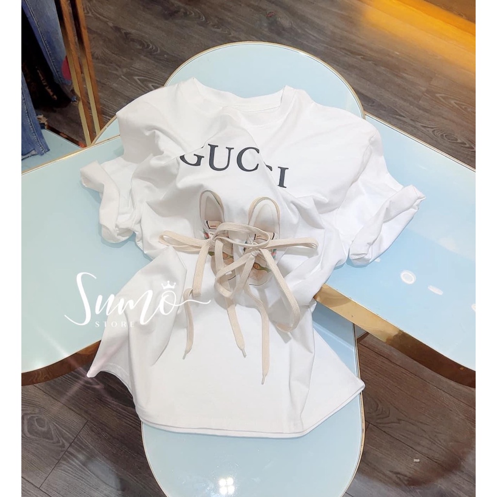 Áo phông giày Balen và Guci,FREESHIP,chất cotton 100%