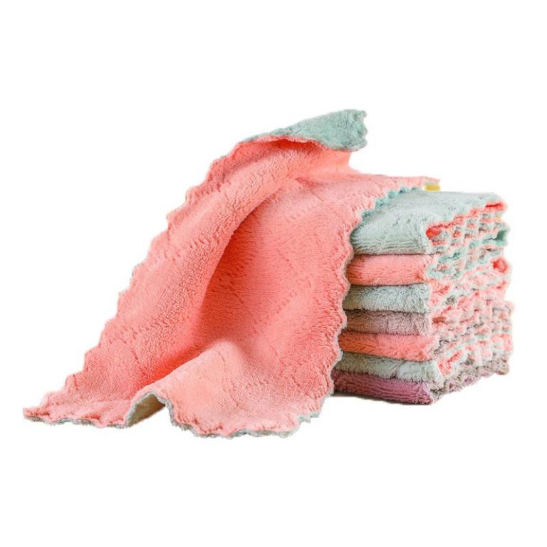 Khăn lau đa năng nhà bếp thấm nước chống dính dầu mỡ hai mặt loại to 15x26cm