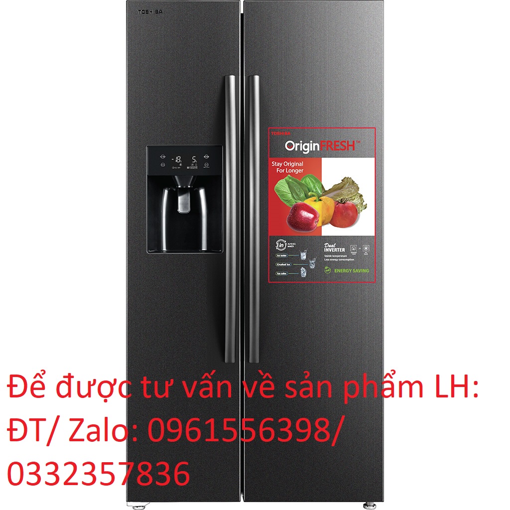 Tủ Lạnh Toshiba Side By Side Inverter 493 Lít GR-RS637WE-PMV-MG 2 Cánh