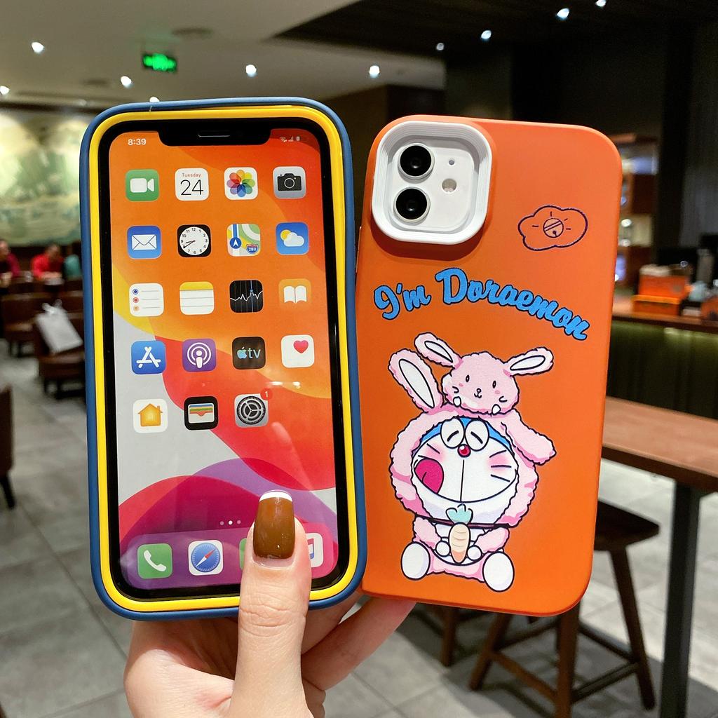 Ốp điện thoại TPU in hình Doraemon 3 trong 1 cho IPhone 13 12 11 7Plus X Xs Max XR