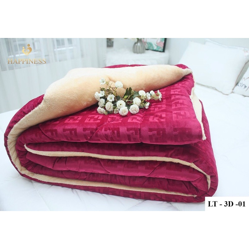 Chăn Lông Thỏ Happiness Chính Hãng Mềm Mại Ấm Áp Bền Bỉ