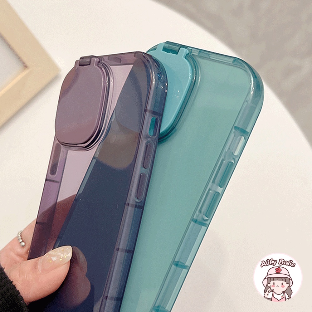 Ốp Điện Thoại TPU Mềm Mỏng Trong Suốt Chống Mồ Hôi Có Gương Trang Điểm Xoay Cho Iphone 11 7Plus 13 12 11 Pro Max X XS 12 13 XR