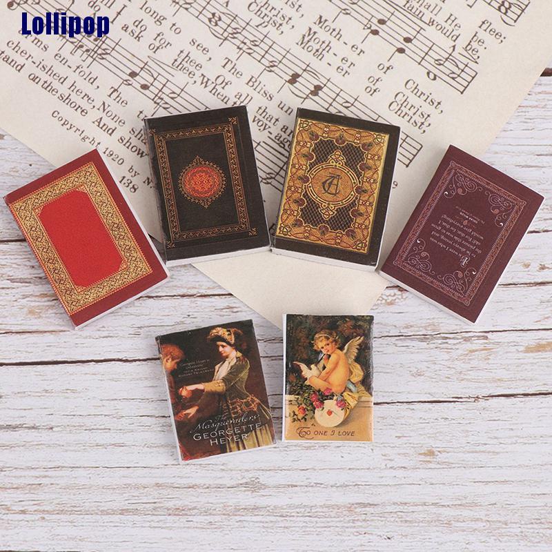 Set 6 mô hình cuốn sách trang trí nhà búp bê tỉ lệ 1/ 12