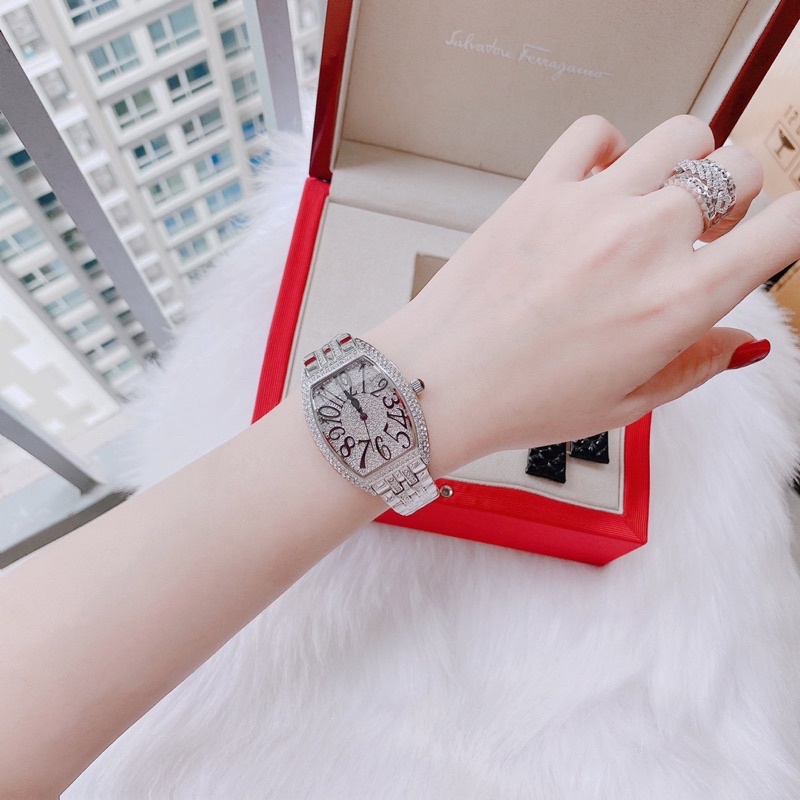 Đồng hồ nữ davena D31525 dây thép hai màu silver và rose