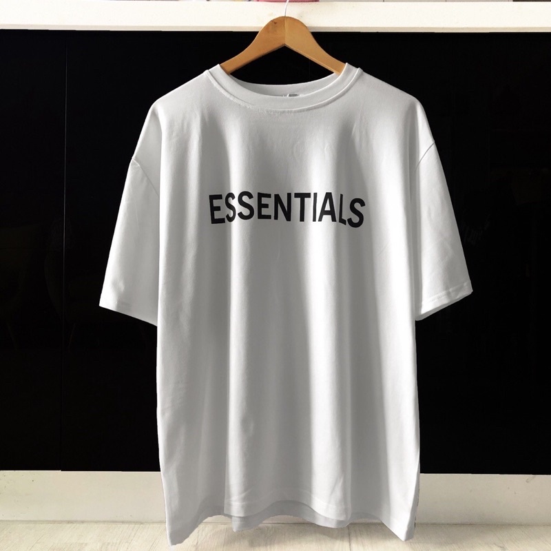 Áo thun tay lỡ ESSENTIALS unisex nam nữ form rộng oversize chất liệu Cotton