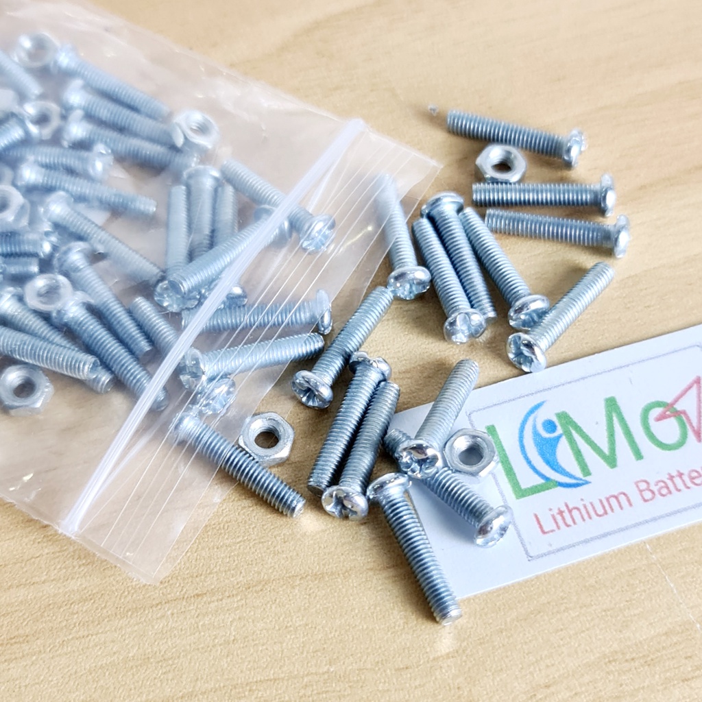 Ốc vít bắt sò D718, B688..  Đầy đủ bulong và táng. Ốc bắt sò ren 3 li dài 1.5cm, vít m3  - LIMO