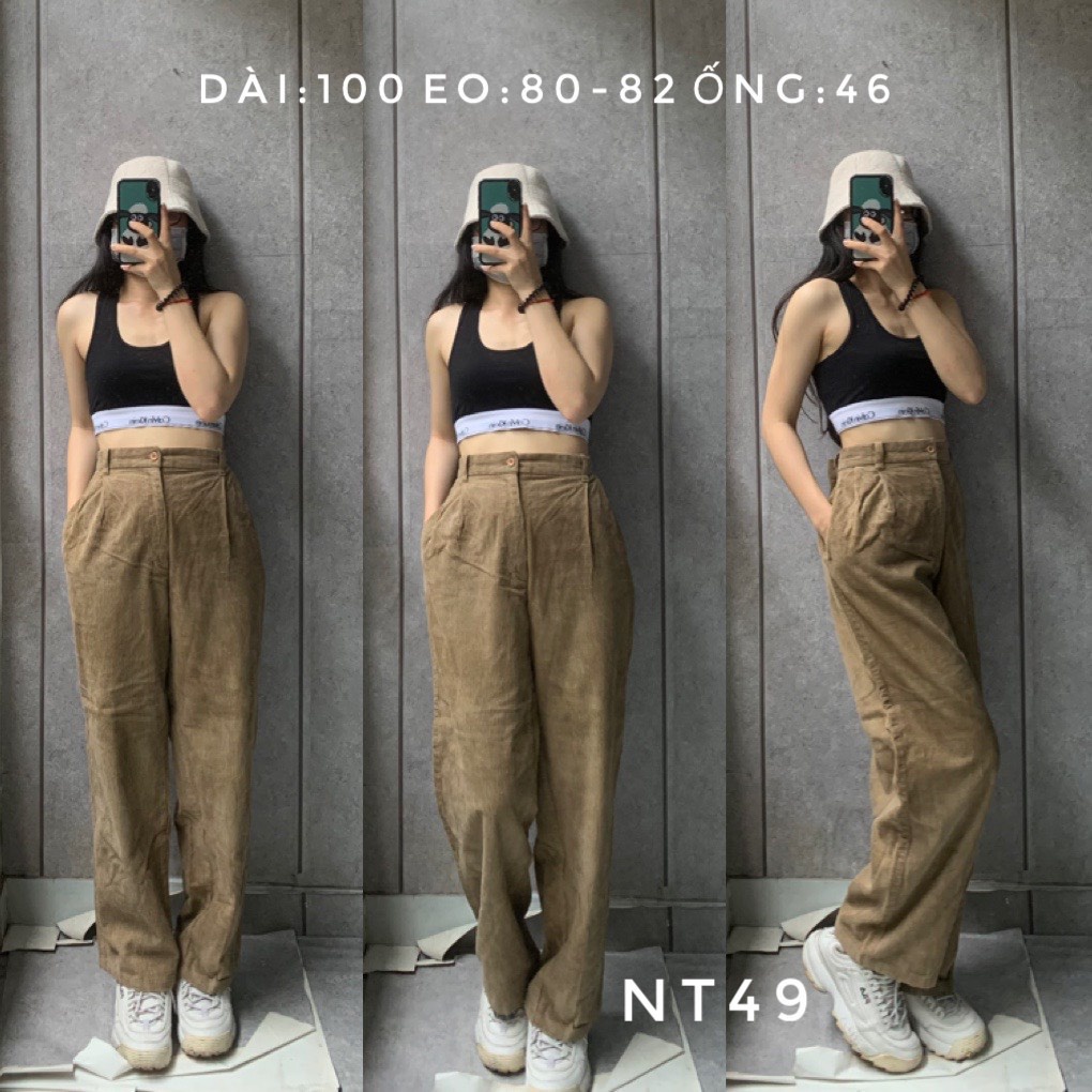 Quần nhung tăm 2hand unisex nam nữ