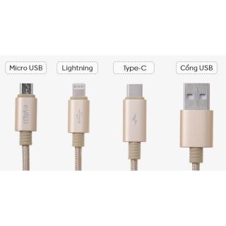 Dây cáp tích hợp 3 đầu Type C, Micro USB và Lightning