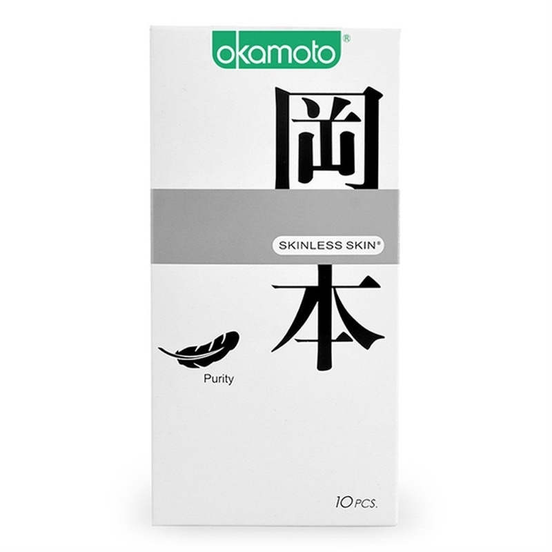 BAO CAO SU Siêu Mỏng Tinh Khiết Okamoto Purity Skinless Nhật Bản - hộp 3 chiếc và hộp 10 chiếc