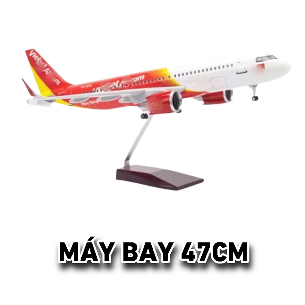 Mô hình máy bay V  i e t j e t  A  ir  47cm 1:130 có đèn led tự động theo tiếng vỗ tay hoặc chạm MB47003