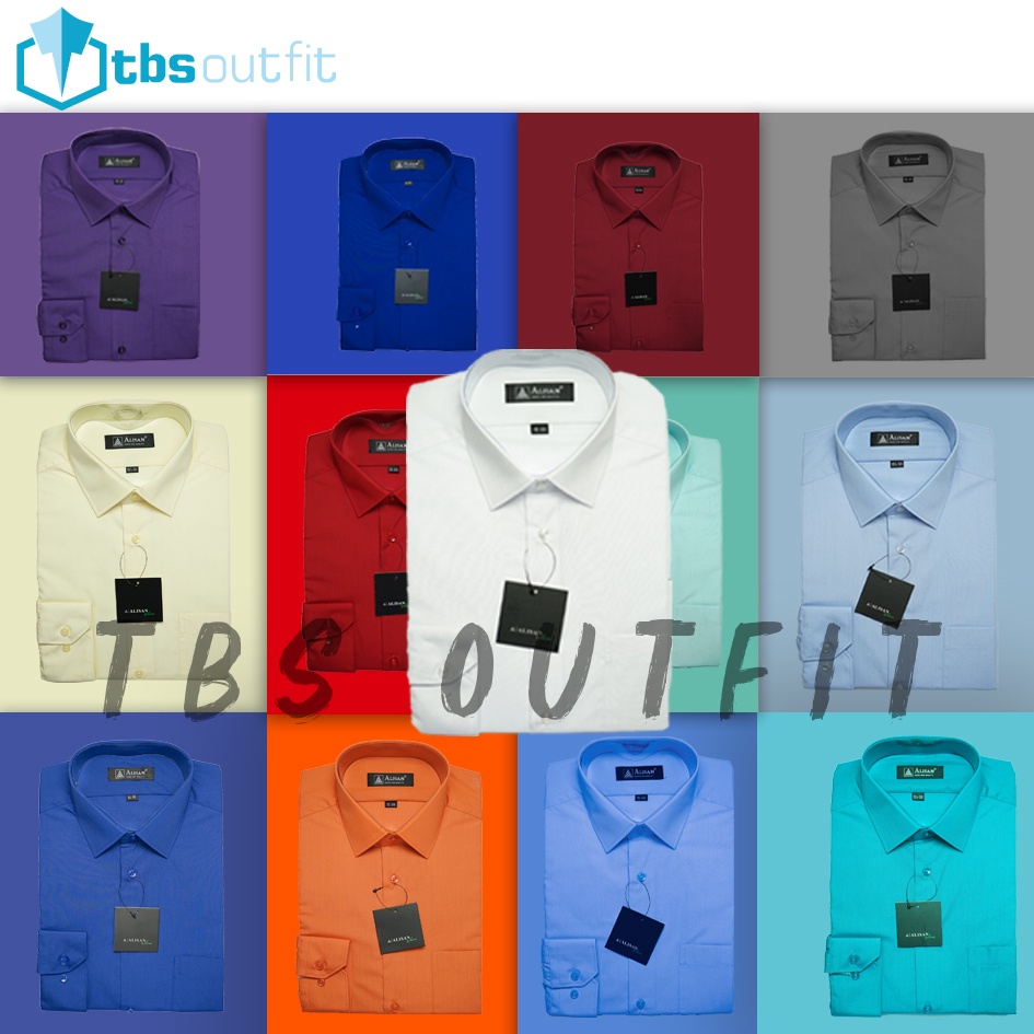 Áo Sơ Mi Nam Tay Dài Màu Vàng / Xanh Dương / Trắng Trơn / Xanh Lam B1 B2 B6 B7 B8 B10
