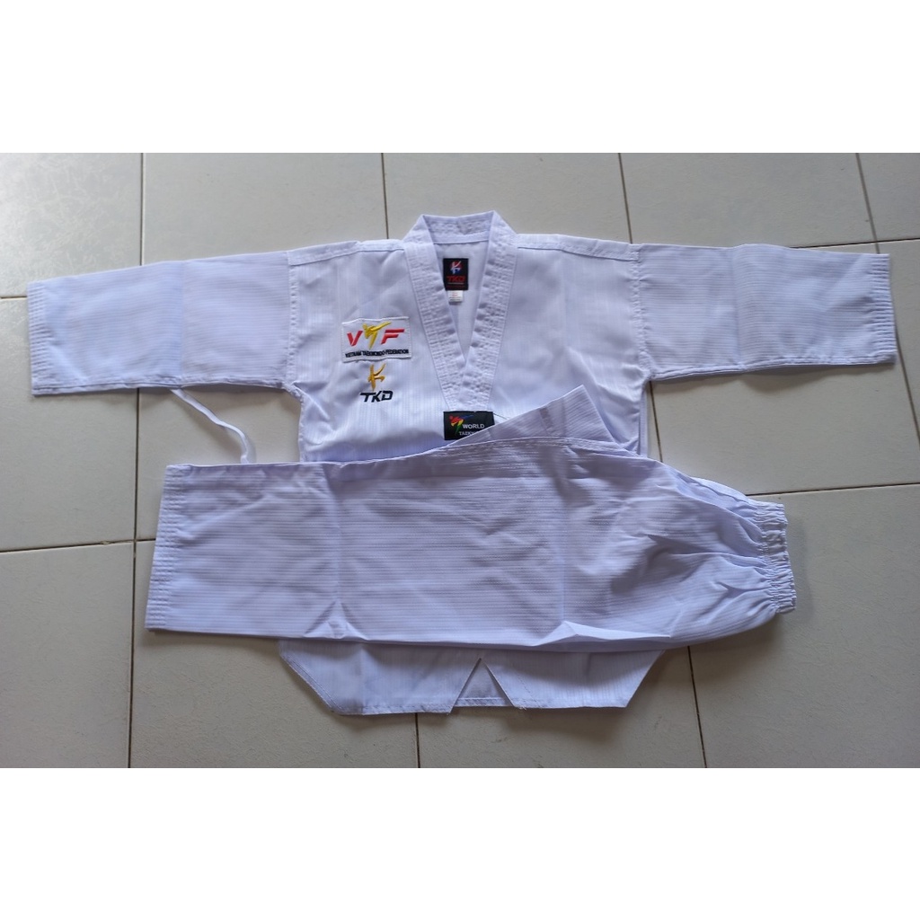 Võ Phục Taekwondo Vải 3 Sọc