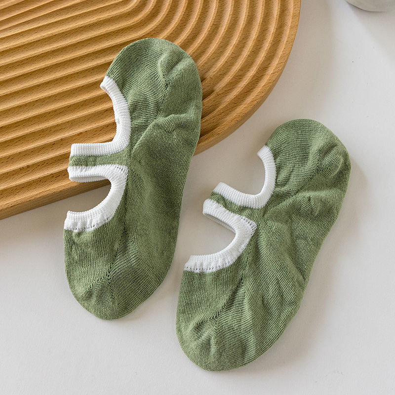 Vớ Thuyền Cotton Mỏng Màu Trơn Cổ Thấp Mẫu Mới Năm 2021 Phong Cách Nhật Bản Dễ Thương Cho Nữ