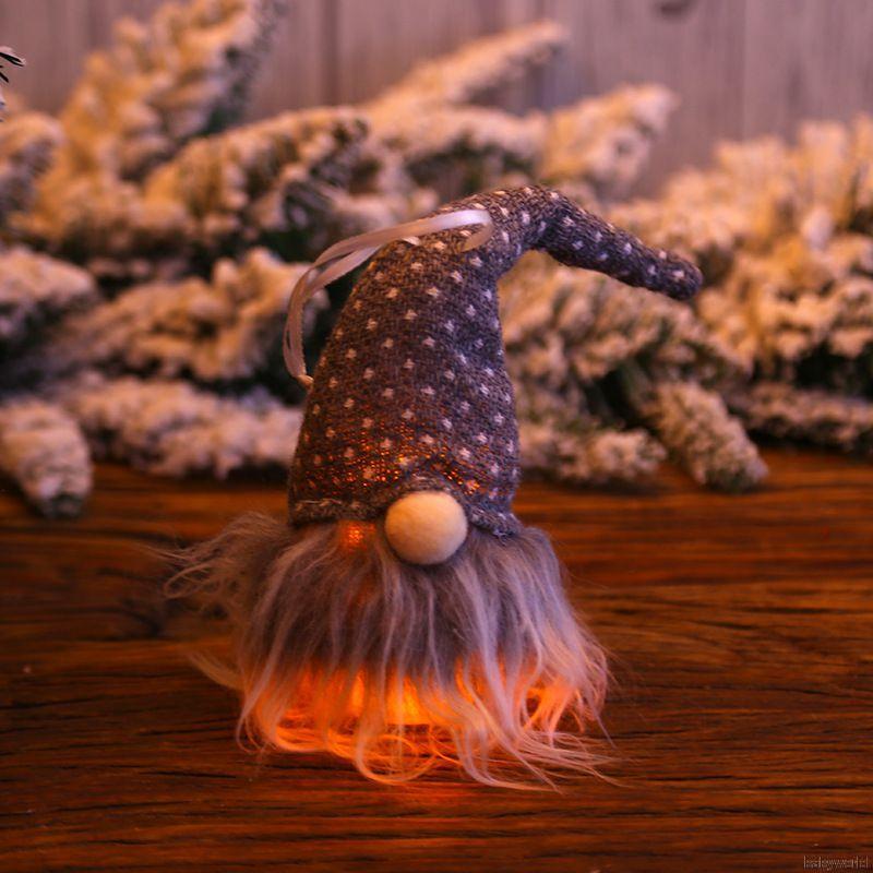 Christmas Decorations LED light Ornament Santa Claus Christmas Tree Pendants Glowing Dwarf Dolls gift